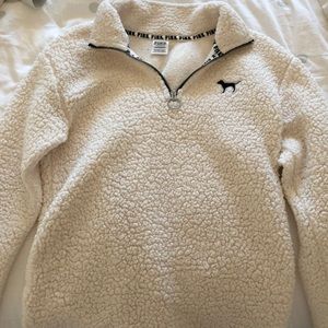 PINK sherpa quarter zip sweatshirt